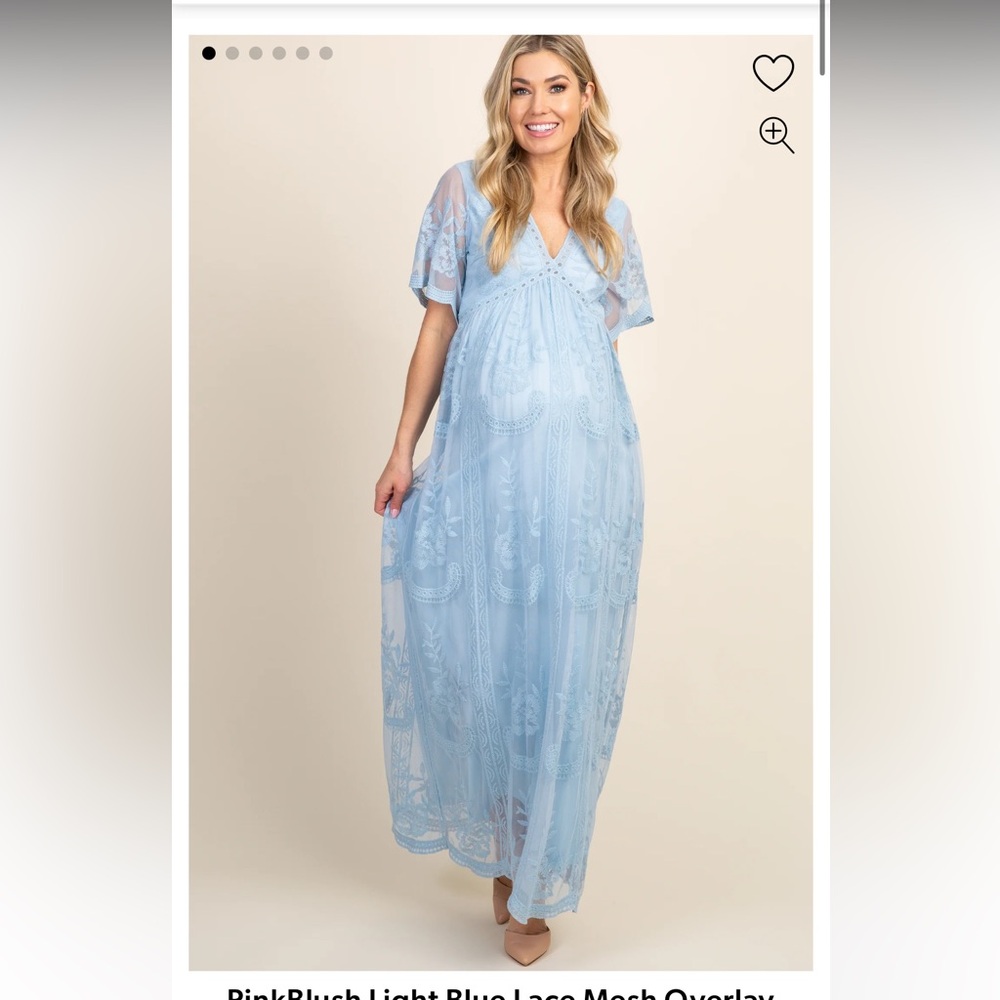 Pink blush blue maternity dress